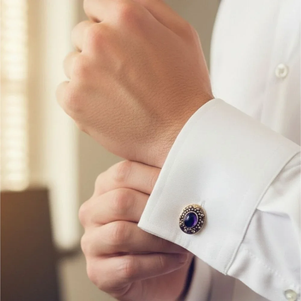 Sterling Silver Cufflinks, Stone Options